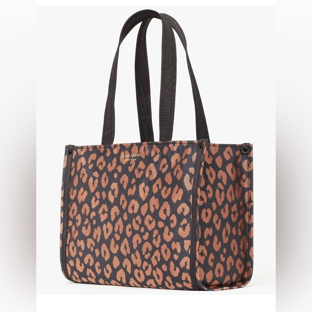 Kate Spade Sam Medium Nylon Tote Leopard K4462 Leopardo Cheetah NWT $198 MSRP FS